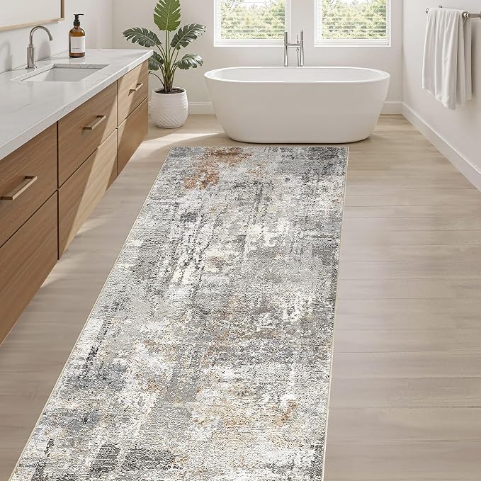 Runner Rug Kitchen Washable Rugs: 2x6 Non-Slip Abstract Soft Modern Stain - Image 5