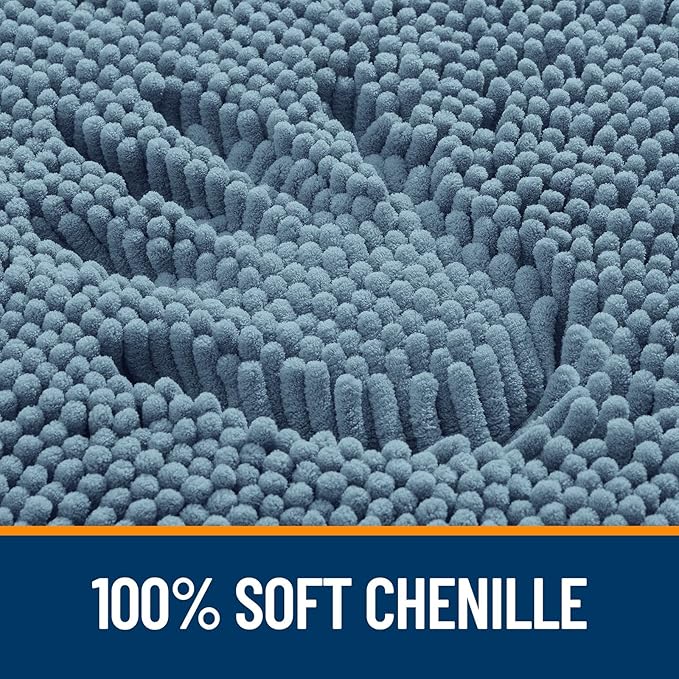 OLANLY Toilet Rugs U-Shaped 24x24, Extra Soft Absorbent Chenille Contour - Image 3