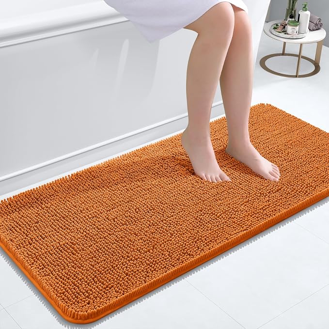 OLANLY Bathroom Runner Rugs 47x20, Extra Soft Absorbent Chenille Bath Rugs by OLANLY