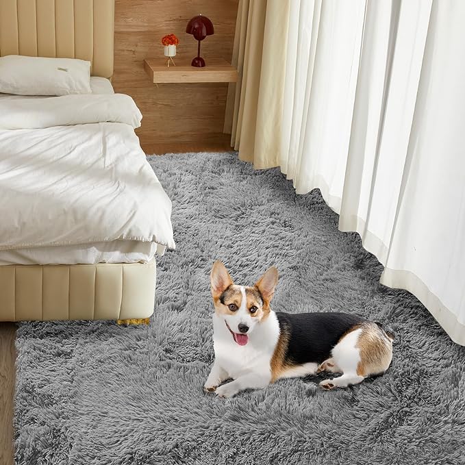 5X8 Ultra Soft Rug for Living Room, 5X8 Fluffy Shag Area Rug for Bedroom - Image 4