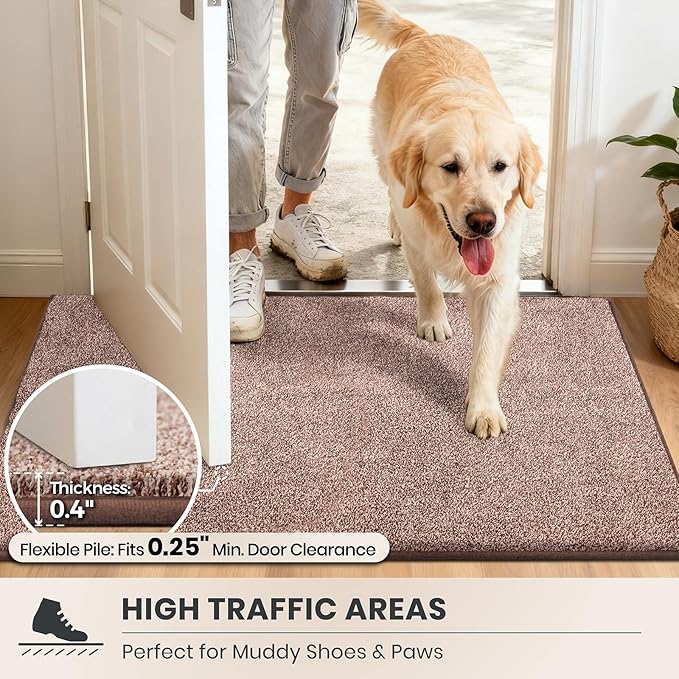 PURRUGS Easy Care Area Rug 6ft x 9ft, Non-Slip Washable Entryway Rug, Stain - Image 6