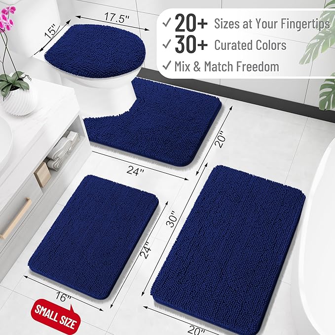 OLANLY Bathroom Rugs 30x20, Extra Soft Absorbent Chenille Bath Rugs, Rubber - Image 2