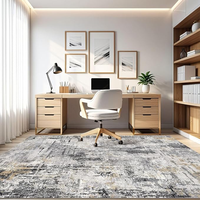 8x10 Area Rugs Living Room: Washable Large Abstract Soft Stain Resistant Indoor - Image 8