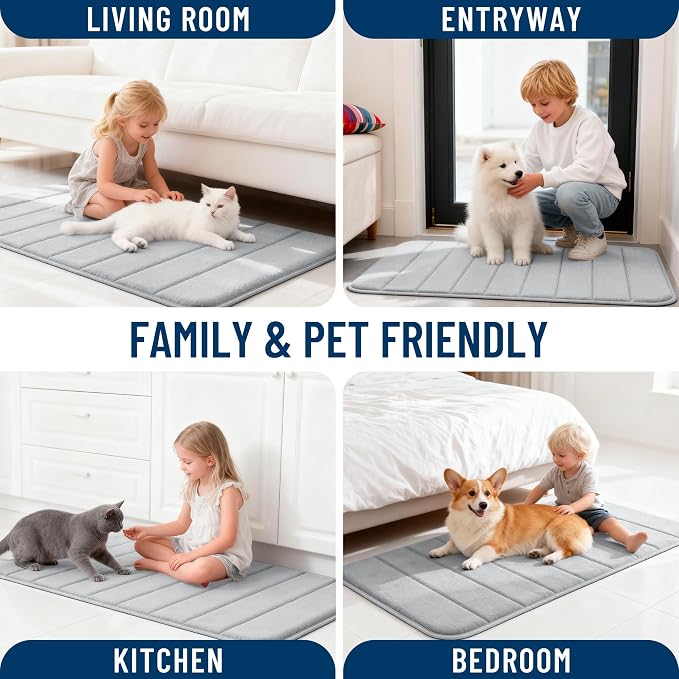 OLANLY Memory Foam Long Bathroom Rugs Runner 59x20, Super Soft Absorbent Bath - Image 9