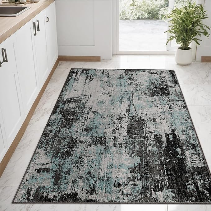 RELEANY Washable Area Rugs 3'x5' Non-Slip Modern Abstract Soft - Image 3