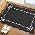 GarveeHome Scalloped Bow Rug for Kitchen Floor, Solid Rug for Dorm, Washable by GarveeHome