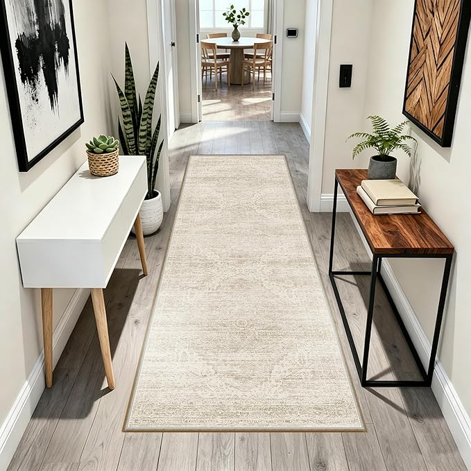 Kitchen Runners Rug 2.5x8 with Non-Slip Backing, Vintage Washable Runner Rugs - Image 8