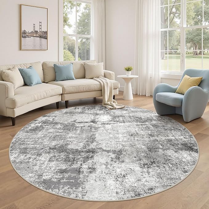 DMOYEST 6ft Round Area Rug for Living Room by DMOYEST
