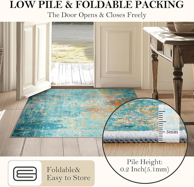 RELEANY Washable Area Rugs 8ft Non-Slip Modern Abstract Soft - Image 5