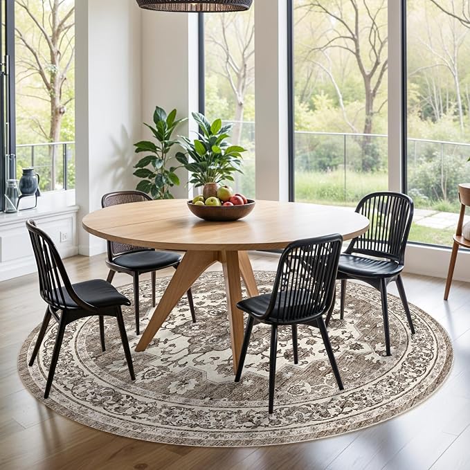 TOPRUUG Washable Oriental Area Rug - 3ft Round Rugs - Image 4