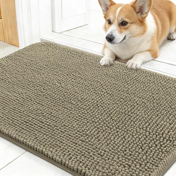 OLANLY Dog Door Mat for Muddy Paws 24x16, Absorbs Moisture and Dirt, Absorbent by OLANLY