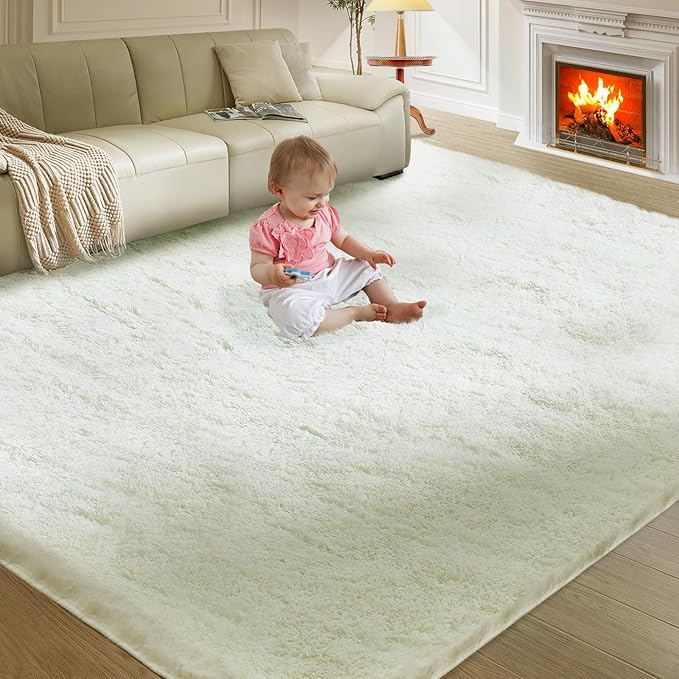 Ultra Soft Rug for Living Room, 4X6 Fluffy Shag Area Rug for Bedroom, Modern - Image 9