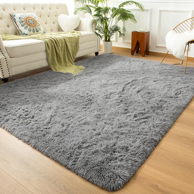 Andecor Soft Fluffy Bedroom Rugs, 5 x 8 Feet Indoor Shaggy Plush Area Rug by Andecor