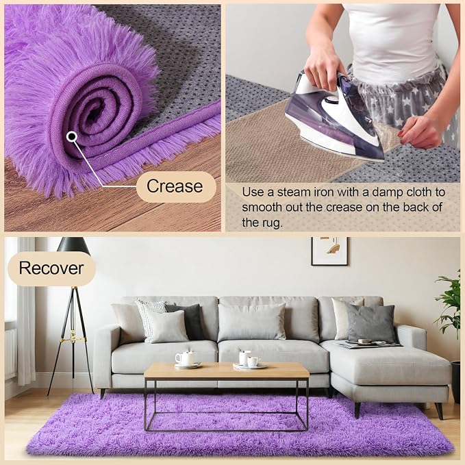 Mugorn 6x9 Rugs for Living Room, Large Fluffy Area Rugs for Bedroom, Soft - Image 4