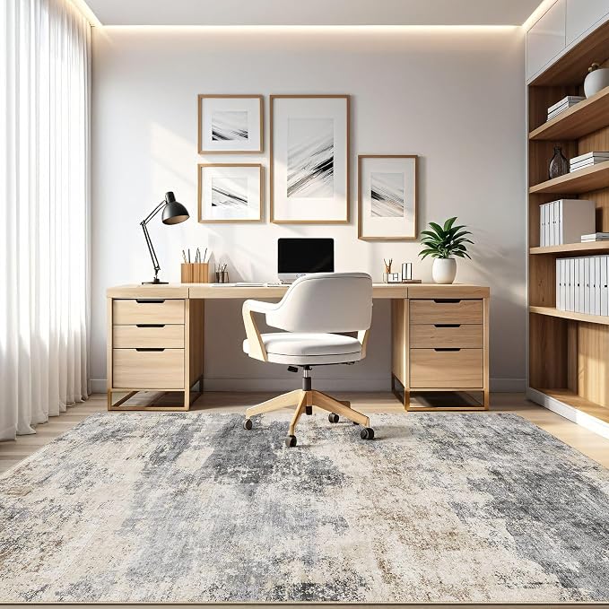 Area Rug Living Room Rugs: 5x7 Washable Large Abstract Modern Soft Stain - Image 8