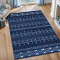 SERISSA 3x5 Area Rugs for Living Room, Washable Non-Slip Blue and White Small by SERISSAHomeDecorCollection