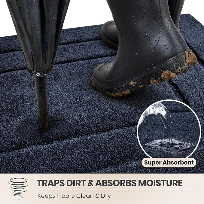 PURRUGS Dirt Trapping Door Mat 32" x 47", Non-Slip/Skid Machine Washable - Image 2