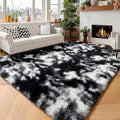 Amdrebio Black White Grey Cool Area Rugs by Amdrebio
