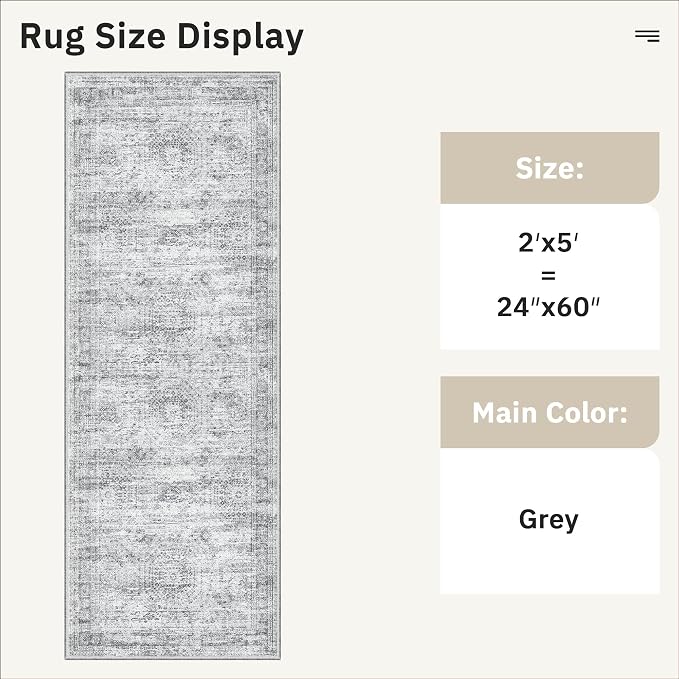 Soalmost Runner Rug 2x5 Washable Non-Slip Kitchen Runner Rugs - Image 5
