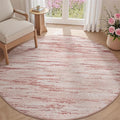 tchdio Round Rug 5FT Pink Modern Abstract Circle Rug by Tchdio