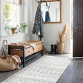 BVVYOO Hallway Runner Rug Moroccan 2'x6' Geo Grey | Washable, Non-slip Backing by BYYVOORugsforYourHome