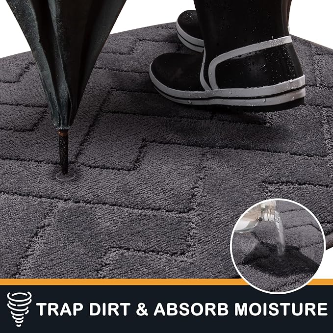 PURRUGS Dirt Trapping Door Mat 34" x 59", Non-Slip Machine Washable Entry Rug - Image 5