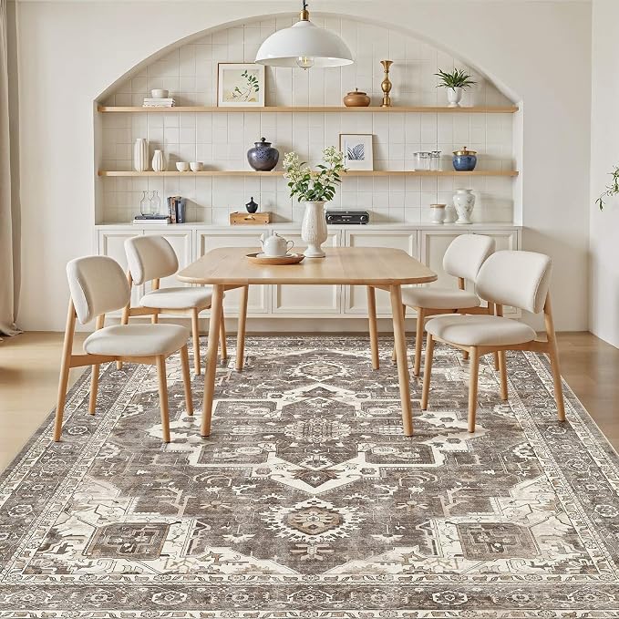 9x12 Washable Area Rugs for Living Room, Large Rug Non Slip Backing Vintage - Image 6
