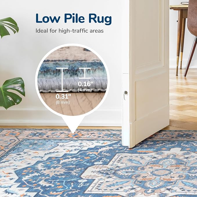 Lessymo 5x7 Area Rugs- Machine Washable Area Rugs, Super Soft Faux-Wool Area Rug - Image 4