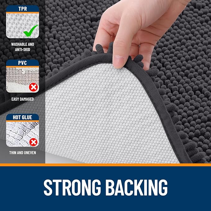 OLANLY Toilet Rugs U-Shaped 20x20, Extra Soft Absorbent Chenille Contour - Image 6