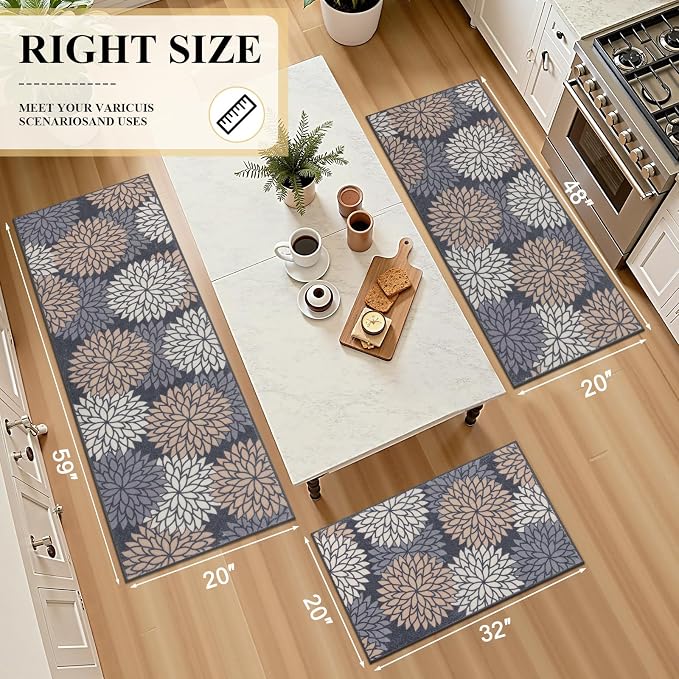Ileading Boho Kitchen Rugs Sets 3 Piece - Image 2