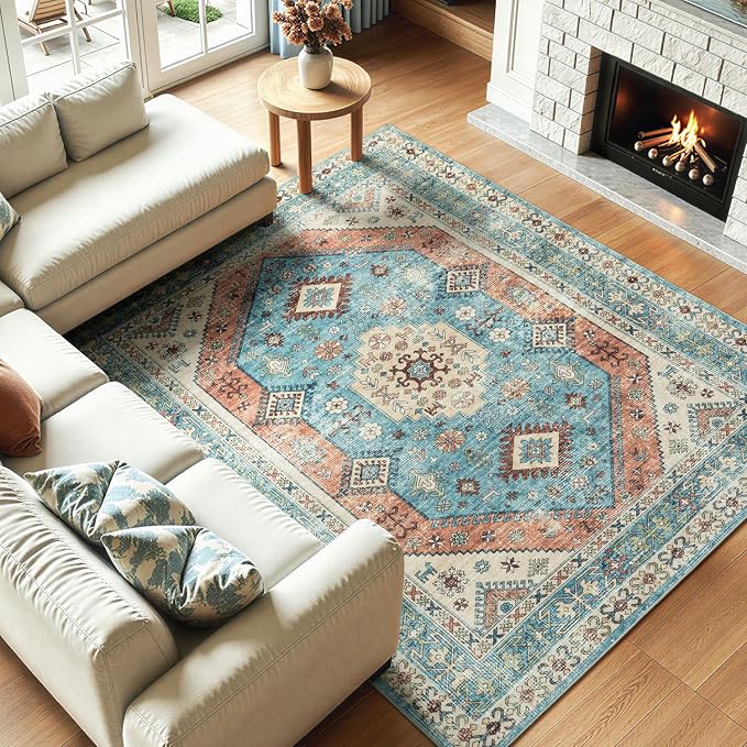 Lofus Vintage Living Room Rugs 5x7, Soft Machine Washable Area Rug - Image 2