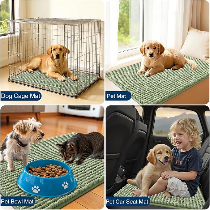 OLANLY Dog Door Mat for Muddy Paws 47x20, Ultra Absorbent Chenille Mud Doormat - Image 7