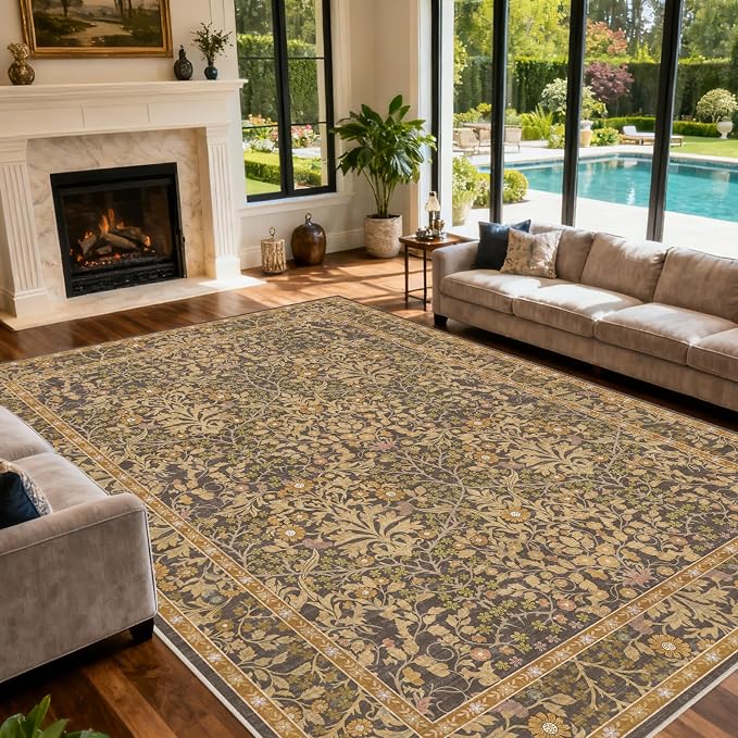 Extra Large 10x14 Area Rug for Living Room, Washable Rugs for Dining Room - Image 2