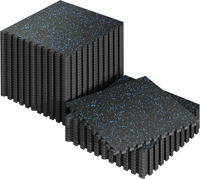 SUPERJARE 0.56'' Thick 36 Pcs 144 Sq Ft Rubber Top Exercise Equipment Mats by SUPERJARE