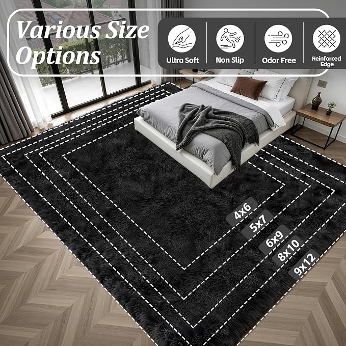 Fluffy 5x7 Area Rugs for Living Room Bedroom: Ultra Soft Shag Rug Non-Slip - Image 9