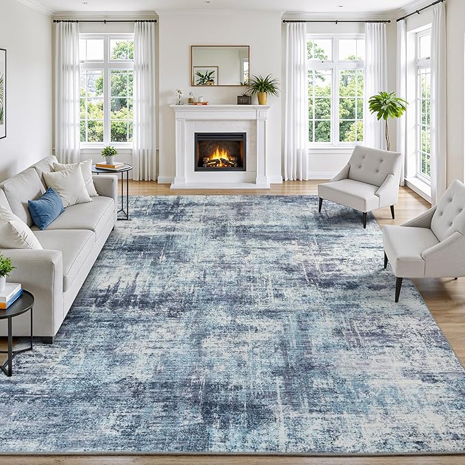 Lofus 8x10 Area Rug for Living Room, Neutral Modern Washable Carpet for Bedroom by Lofus