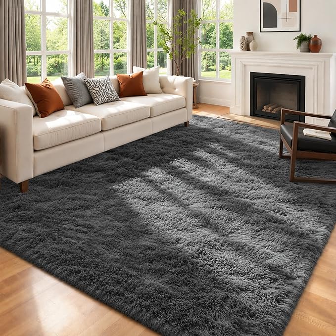 6x9 Area Rug for Living Room: Ultra Soft Fluffy Rug Modern Large Thicked Shag by Oriannal