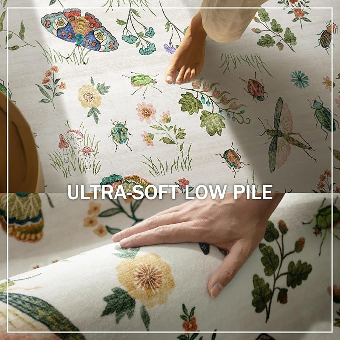 Washable Area Rugs for Living Room: 9x12 Bedroom Rug Vintage Large Rugs Stain - Image 5