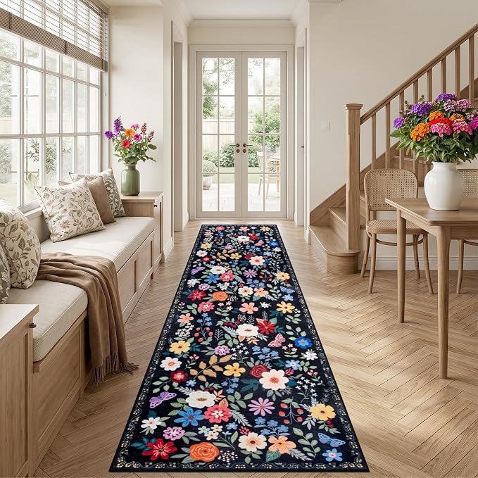 Runner Rug for Entryway: 2.6x14 Kitchen Rugs Non Slip Washable Ultra-Thin Soft - Image 3