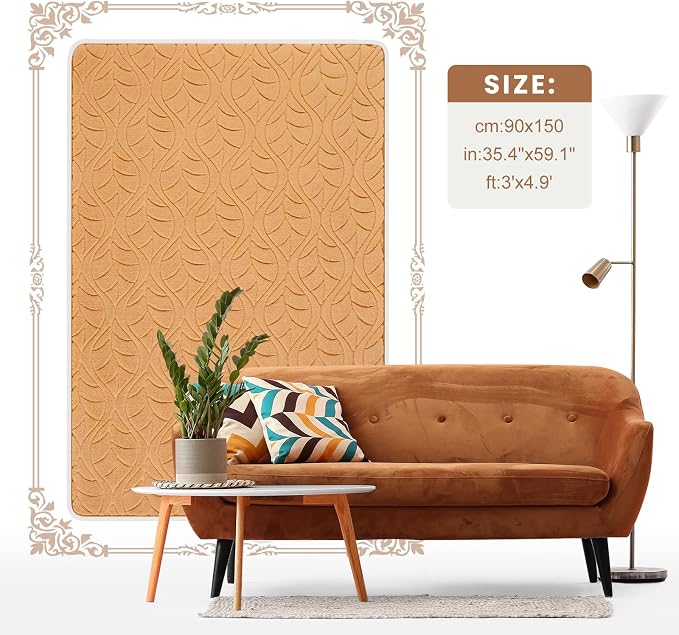 Macgace 3x5 Apricot Area Rug, Washable Shag Carpet, Kids Room Nursery Rugs - Image 9