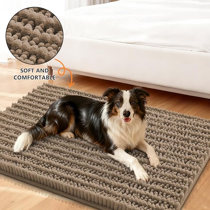 Smiry Dog Door Mat for Muddy Paws 70x24, Absorbent Dirt Trapper, Non-Slip - Image 2