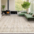 Washable Floral 10x14 Big Living Room Rug, Stain Resistant Foldable Area Rug by HazoHaus