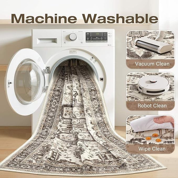 Washable 5x7 Area Rug for Living Room - Image 2