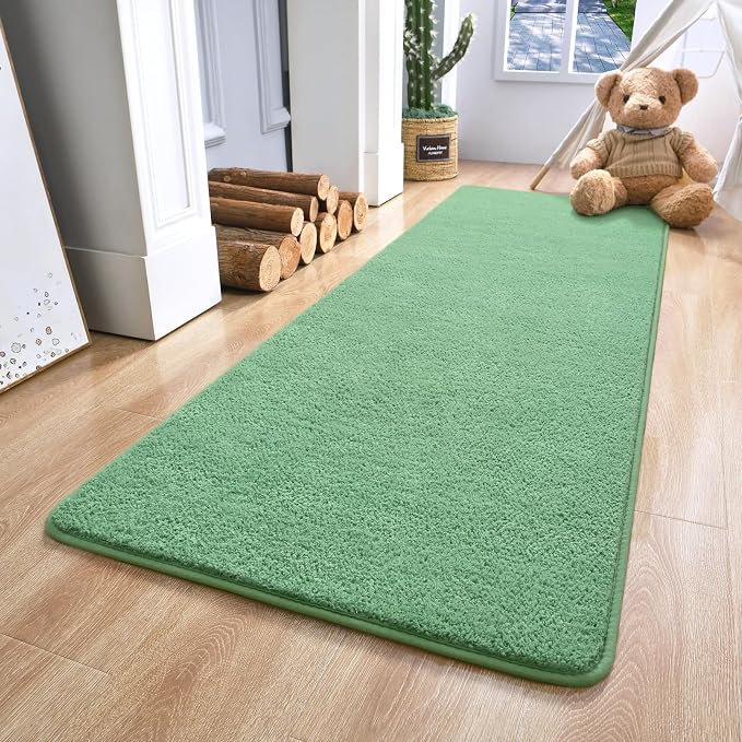 Keeko 2x6 Sage Green Area Rugs for Bedroom, Soft Modern Living Room Rug Indoor by Keeko