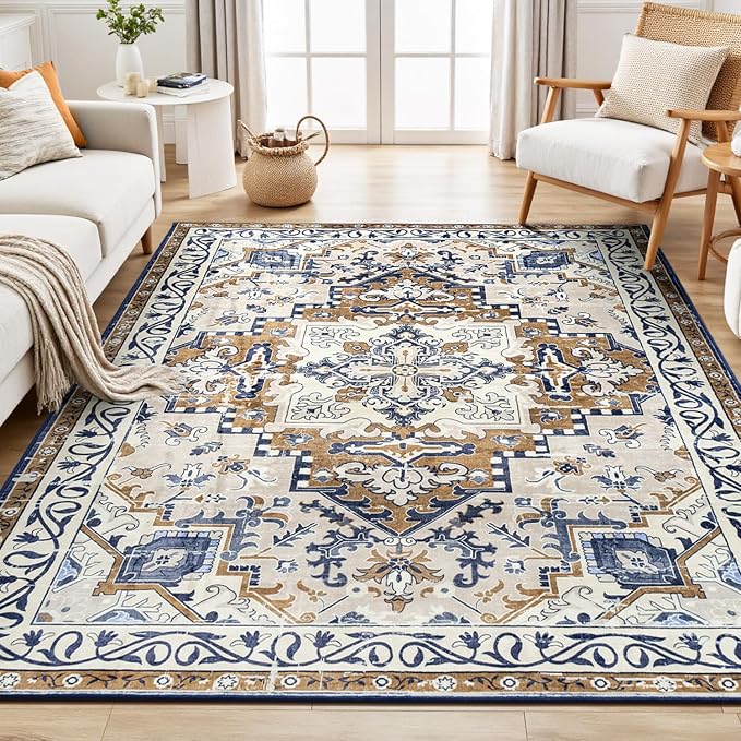Rugflix 5x7 Area Rug for Living Room, Machine Washable Area Rugs by RugflixAreaRugs