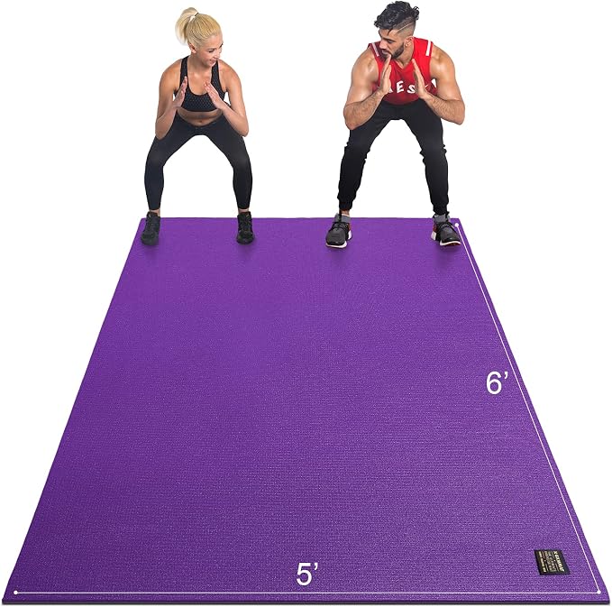 GXMMAT Large Exercise Mat 6'x4'/6'x5'/6'x6', Thick Workout Mats by GXMMAT