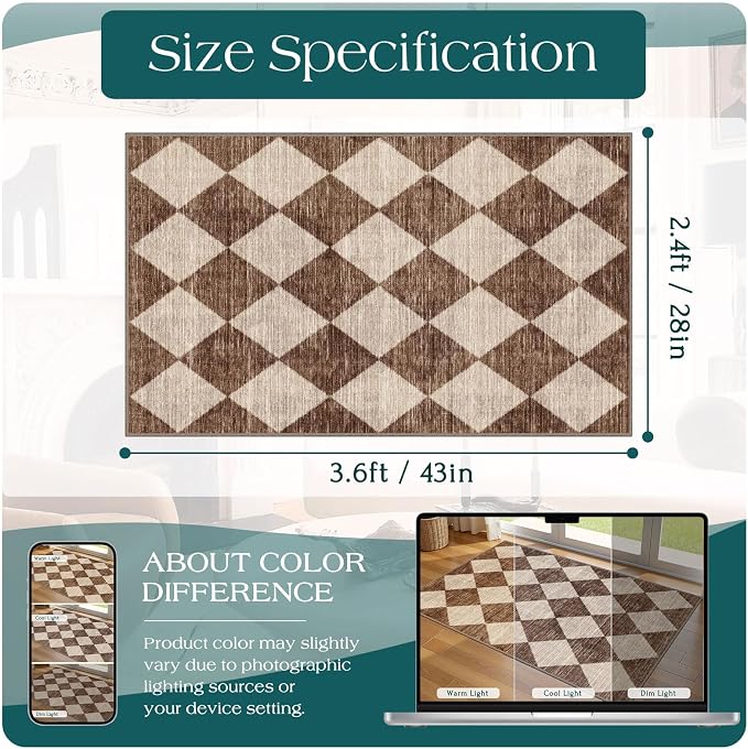 Checkered Entryway Rug - Image 2