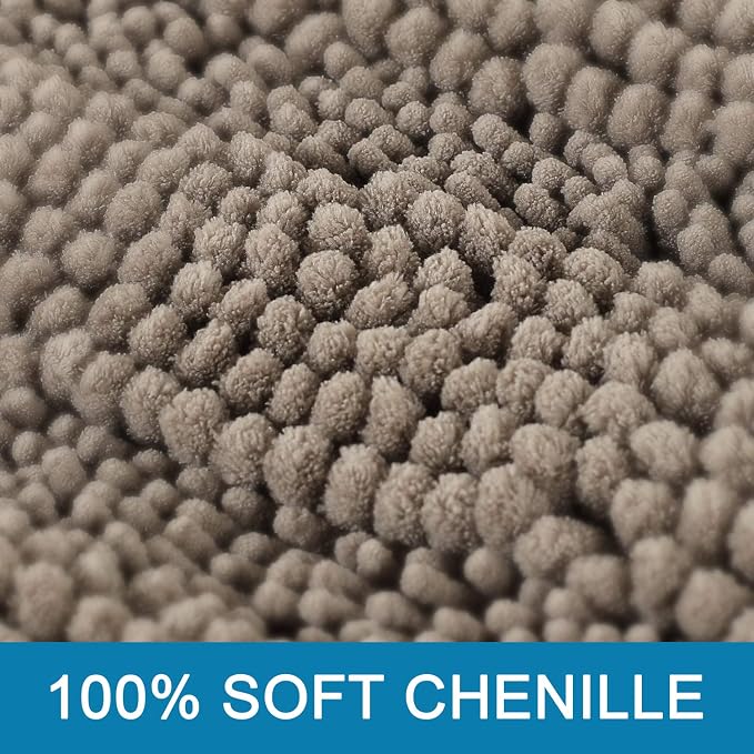 Non Slip Thick Shaggy Chenille Bathroom Rug Mat Set Extra Soft and Absorbent - Image 3