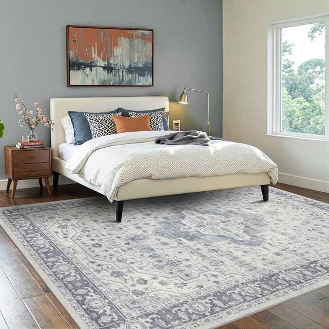 Rugxara 5X7 Washable Area Rug for Living Room, Vintage Large Boho Rugs for - Image 4