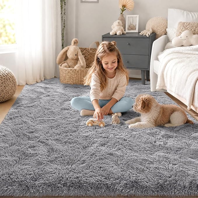 Zentavio Area Rugs for Living Room Grey Rugs for Bedroom 4x6 Carpet Fluffy - Image 7